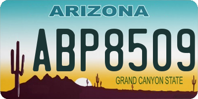 AZ license plate ABP8509