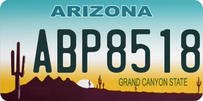 AZ license plate ABP8518