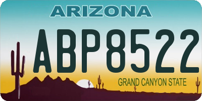 AZ license plate ABP8522
