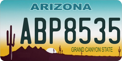 AZ license plate ABP8535