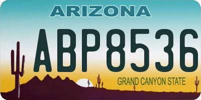AZ license plate ABP8536