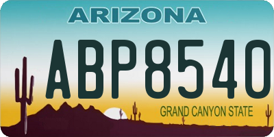 AZ license plate ABP8540
