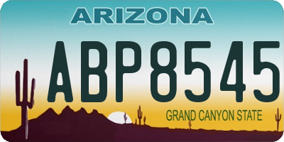 AZ license plate ABP8545