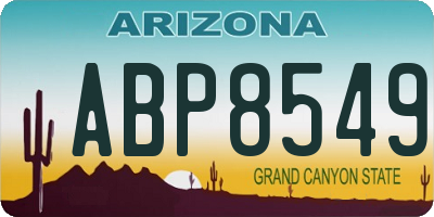AZ license plate ABP8549