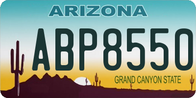 AZ license plate ABP8550