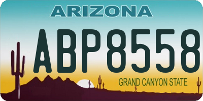 AZ license plate ABP8558