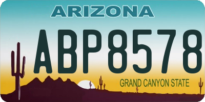 AZ license plate ABP8578