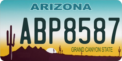 AZ license plate ABP8587