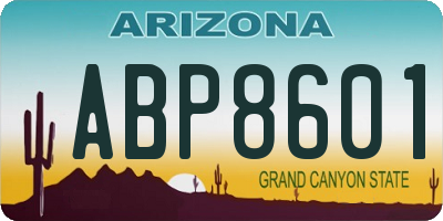 AZ license plate ABP8601