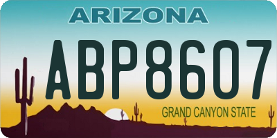 AZ license plate ABP8607