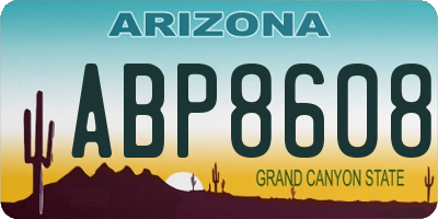 AZ license plate ABP8608