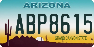 AZ license plate ABP8615