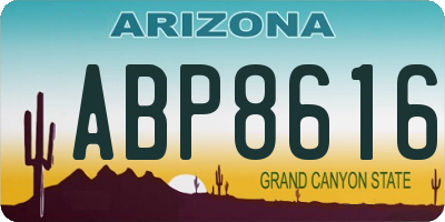 AZ license plate ABP8616
