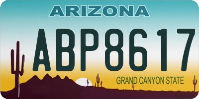 AZ license plate ABP8617