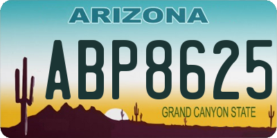 AZ license plate ABP8625