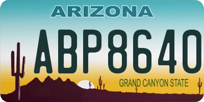 AZ license plate ABP8640