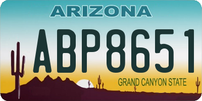 AZ license plate ABP8651