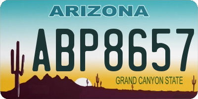 AZ license plate ABP8657