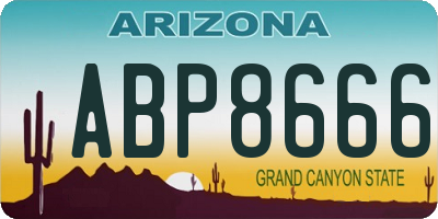 AZ license plate ABP8666