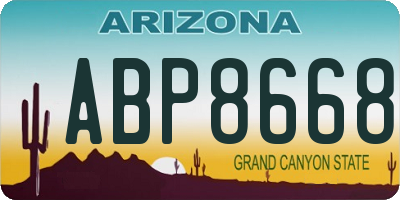 AZ license plate ABP8668