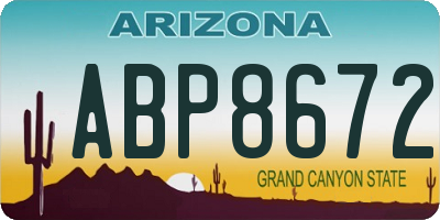 AZ license plate ABP8672