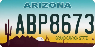 AZ license plate ABP8673