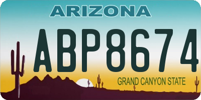 AZ license plate ABP8674