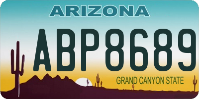 AZ license plate ABP8689