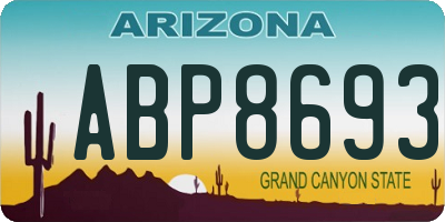 AZ license plate ABP8693