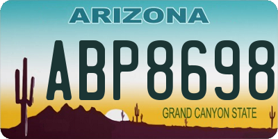 AZ license plate ABP8698