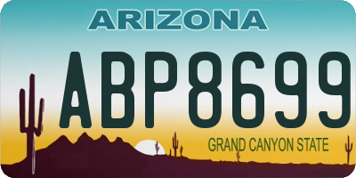 AZ license plate ABP8699