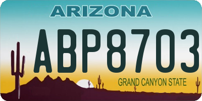 AZ license plate ABP8703