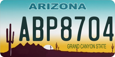 AZ license plate ABP8704