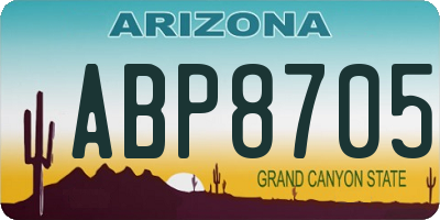 AZ license plate ABP8705