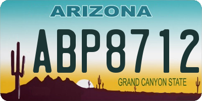 AZ license plate ABP8712