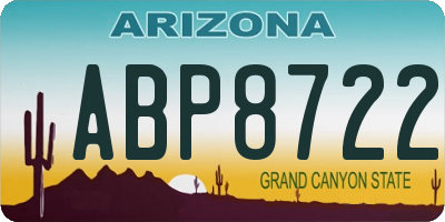 AZ license plate ABP8722