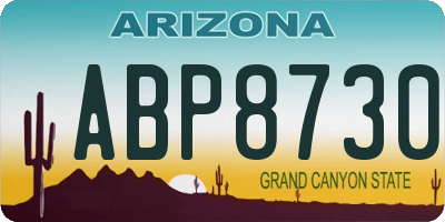 AZ license plate ABP8730