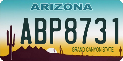 AZ license plate ABP8731
