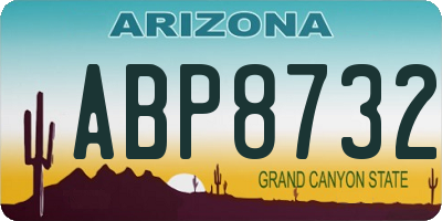 AZ license plate ABP8732
