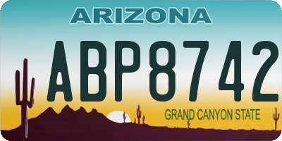 AZ license plate ABP8742