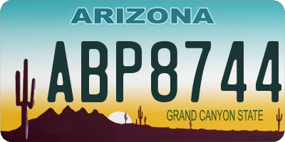 AZ license plate ABP8744