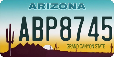 AZ license plate ABP8745