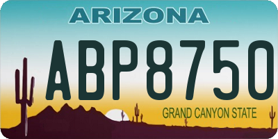 AZ license plate ABP8750