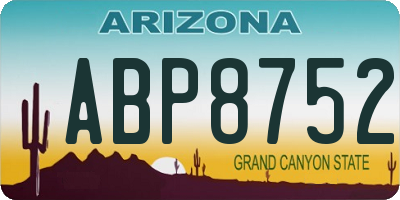 AZ license plate ABP8752
