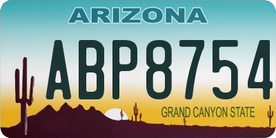 AZ license plate ABP8754