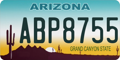 AZ license plate ABP8755