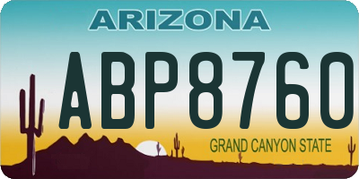AZ license plate ABP8760