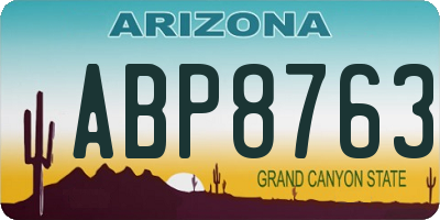 AZ license plate ABP8763