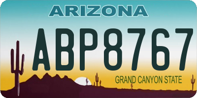 AZ license plate ABP8767