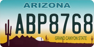 AZ license plate ABP8768